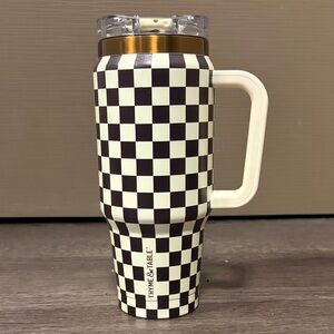 Thyme & Table Checkered Stainless Steel Tumbler NWOT